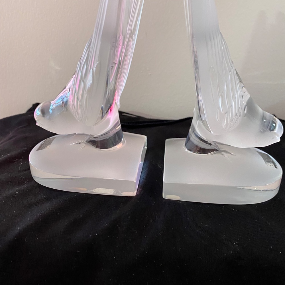Lalique Paris Swallow Birds Bookends RETIRED